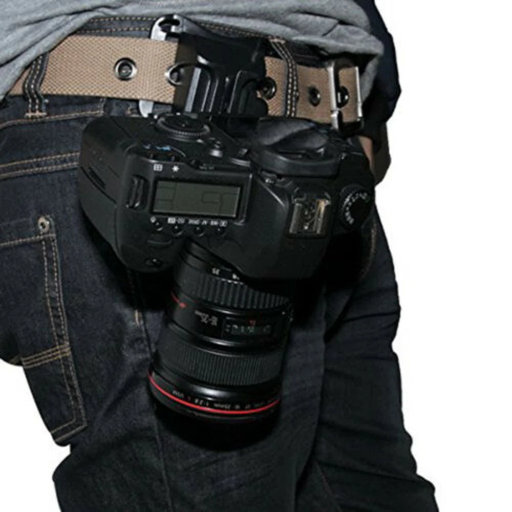 Botão Universal Buckle Mounting Camera Acessórios, cinto de cintura para Sony Nikon D3100, Sony A6000, A7, DSLR Strap