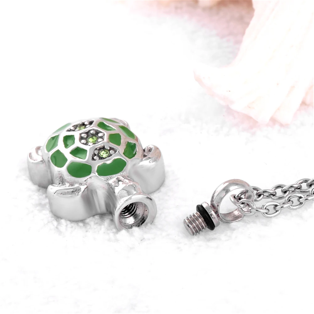 Tortoise cremation Urn Necklace Memorial Jewelry Stainless steel Ashes Keepsake Turtle urn Locket