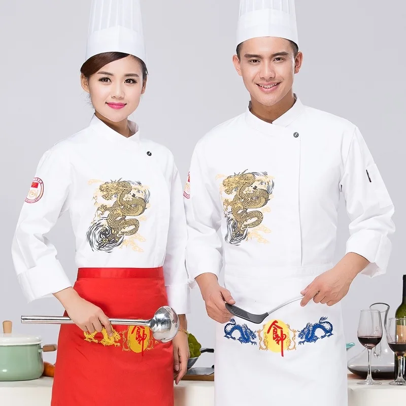 

Adult Chef Uniform Kitchen Work Wear Long Sleeved New Arrival Baker's Clothes Restaurant Hotel Kitchen Suit Uniform B-5598