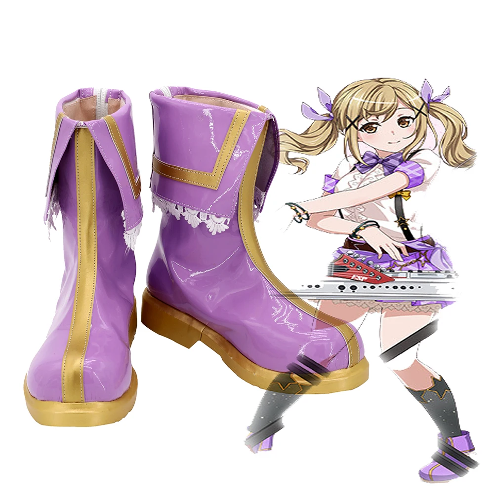 Ichigaya Arisa Schuhe Cosplay BanG Traum Ichigaya Arisa Cosplay Stiefel Lila Schuhe Nach Maß Unisex Jede Größe