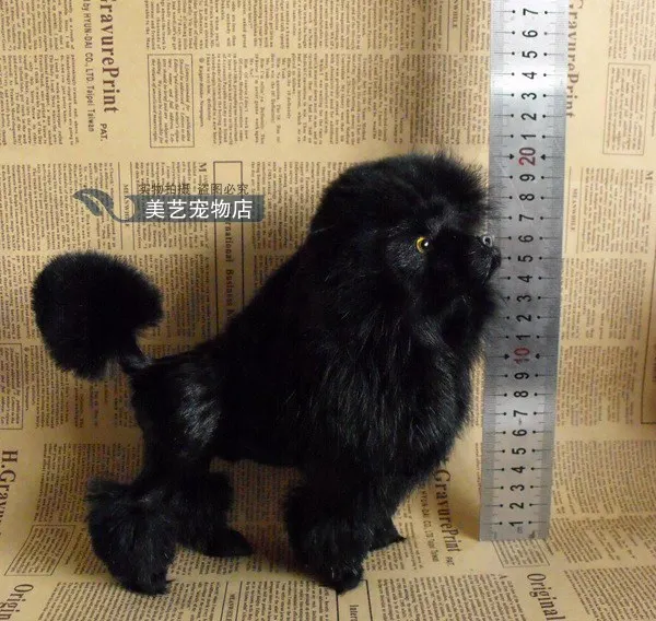 simulation poodle dog model,polyethylene&fur 22x10x20cm black poodle handicraft toy decoration Xmas gift b3817