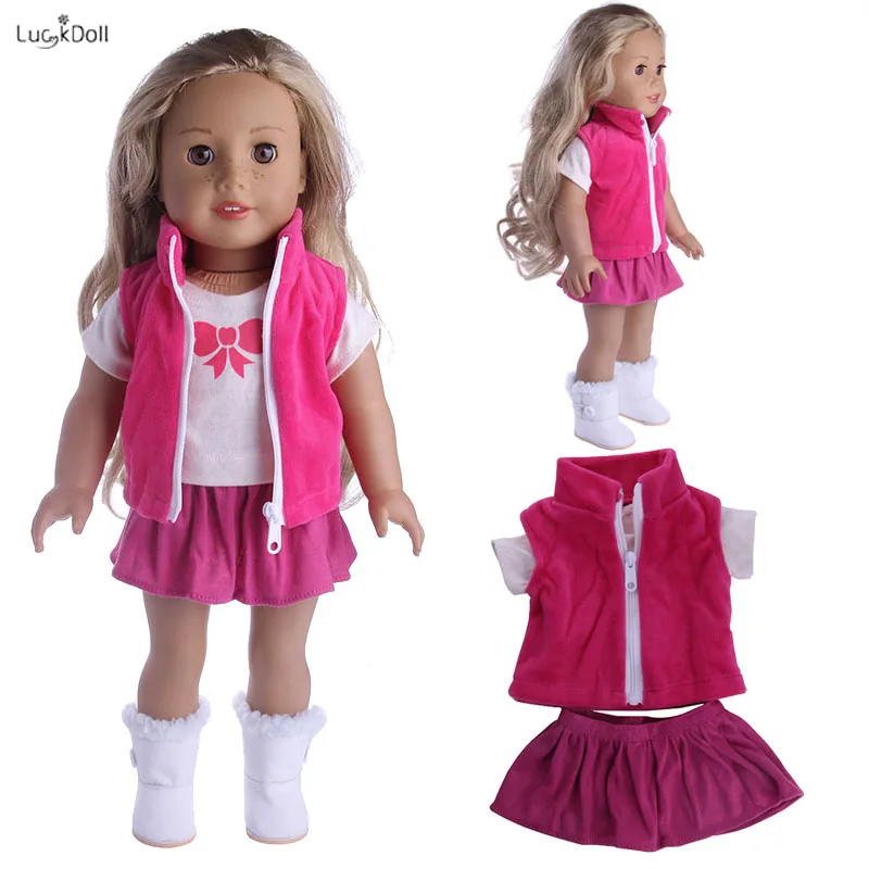 Doll Clothes 3 Pcs/Set for American 18 Inch Girl & 43 cm Born Baby Items Our Generation 38cm Nenuco Ropa y su Hermanita,Xmas