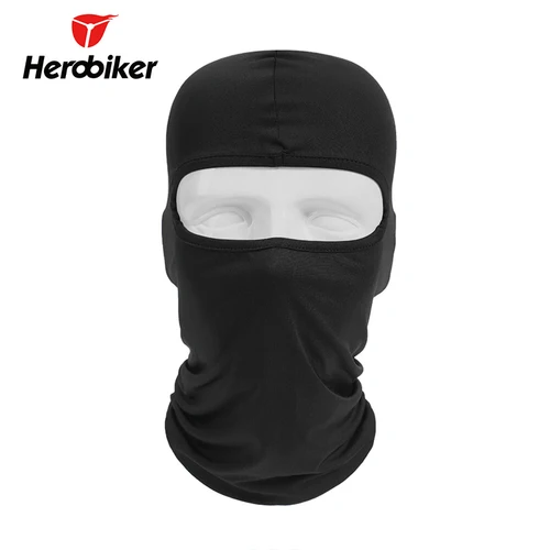 Imagen 2 del producto HEROBIKER-mascarilla térmica de seda sintética para motocicleta, máscara facial ultrafina para esquí, capucha, casco, pasamontañas, sombreros para motocicleta