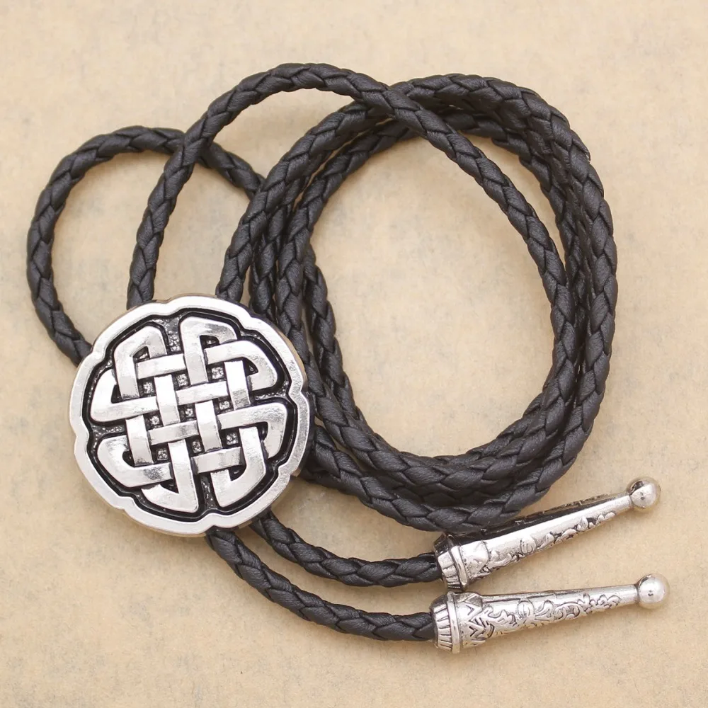 Nen Western Keltisches Muster Knoten Native Indian Totems Anhänger Leder Rodeo Bola Krawatte Gravata Männer Bolo Krawatte Schmuck Zubehör – Detail 6