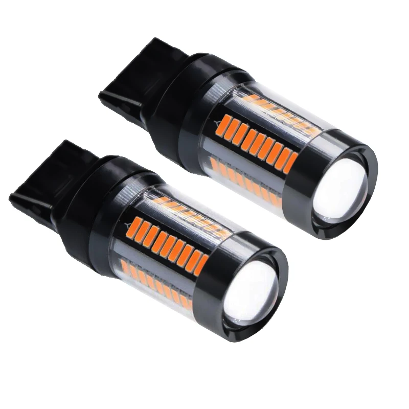 

2 x Amber Yellow Orange LED T20 7440 W21W WY21W Led Car Bulbs Reverse Backup Light Tail Brake DRL Turn Signal Lamp Auto 12v 24v