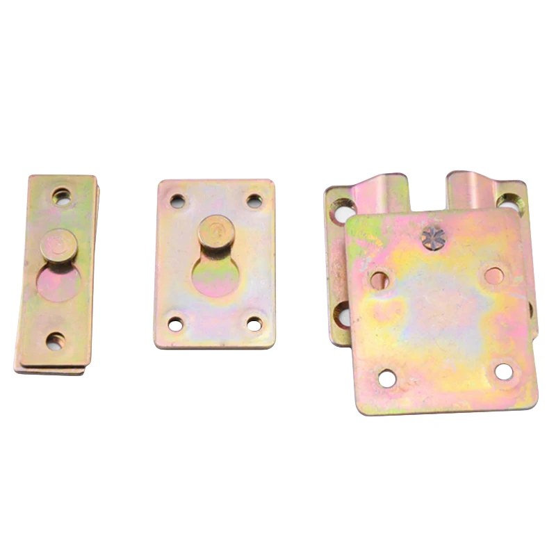 4Set Color-zinc Plating Bed Hinge Furniture Fixed Bed Connection Mini Bed Hook Furniture Accessories Wood Bed Buckle