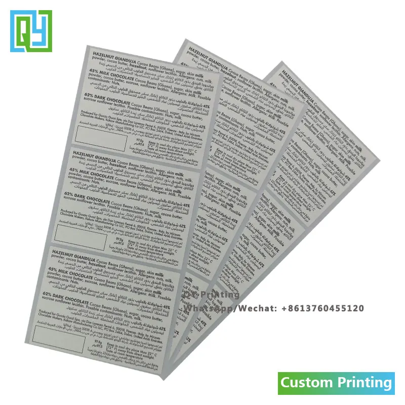 1000Pcs 76X56Mm Gratis Verzending Custom Printing Paper Stickers Hoge Kwaliteit Fles Ingrediënt Sticker Label
