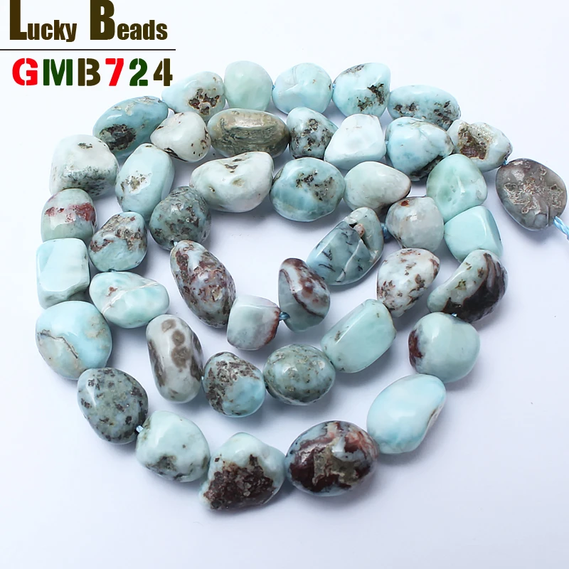 8-10mm Irregular Natural Genuine Larimar Bead For Jewelry Making DIY Bracelet Necklace Charm 15inches Natural Stone Loose Beads