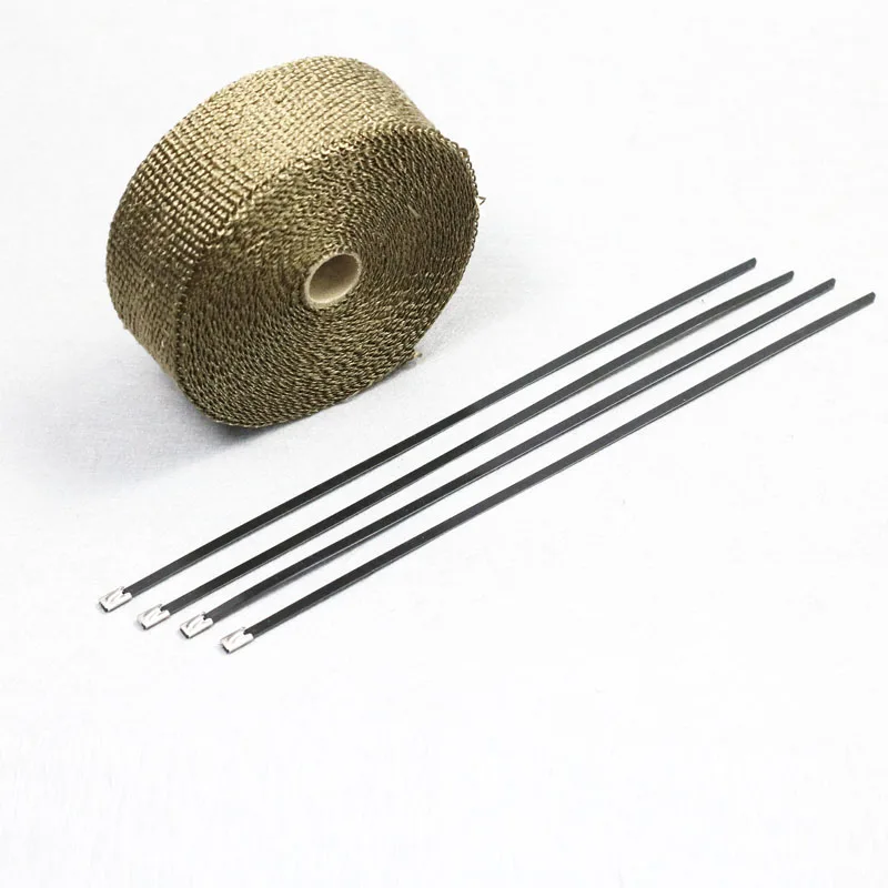 5m 10m motosiklet egzoz borusu Header isı Wrap dayanıklı paslanmaz çelik kravat manifoldu yalıtımlı bez rulo FT002