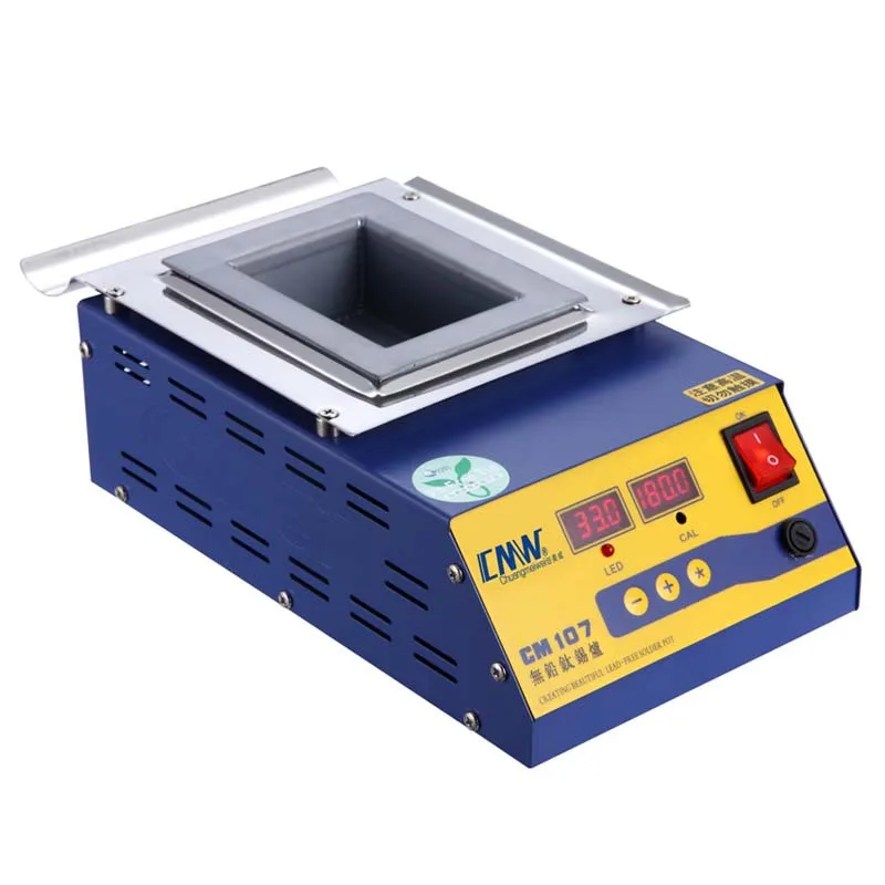 Square High Temperature 0-600℃ Lead Free Soldering Pot CM-107 220V 110V 500W Titanium Solder Furnace Tin Melting Digital Display