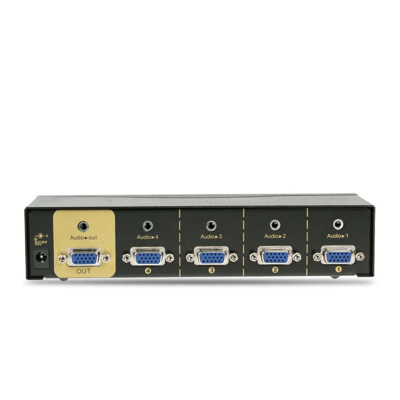 

VGA switch 4 into 1 out, 3.5 audio and video vga monitor, sharing device, with remote EL-S401-C