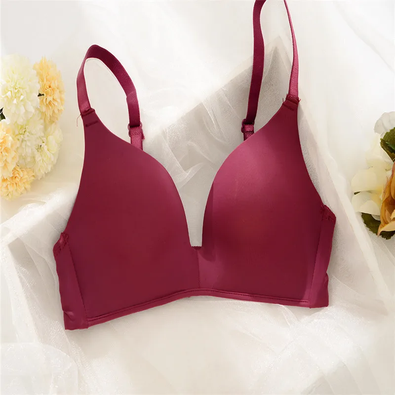 Deep V Push Up Bra Set 3 Colors Brassiere Fashion Soft Bra and Panty Set Girls Bras Front Closure Female Lingerie Bras Set