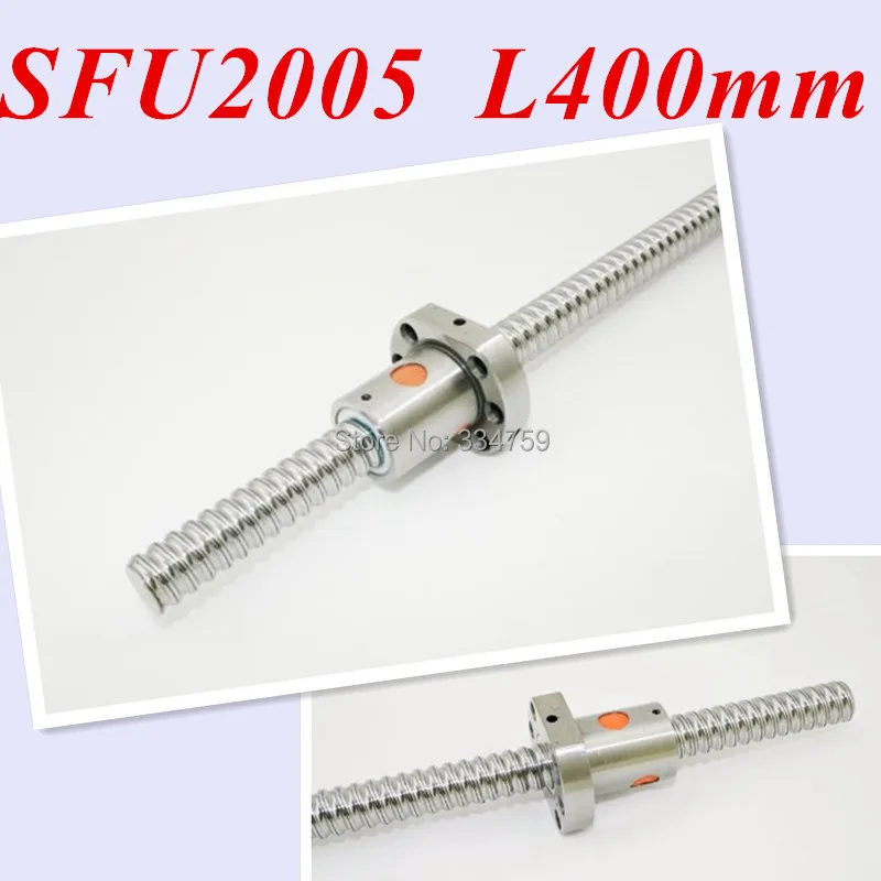 

SFU2005 400mm ball screw 2005 C7 L400mm with single SFU2005 ball nut BK/BF15 end machined for CNC parts ballscrew ball screw