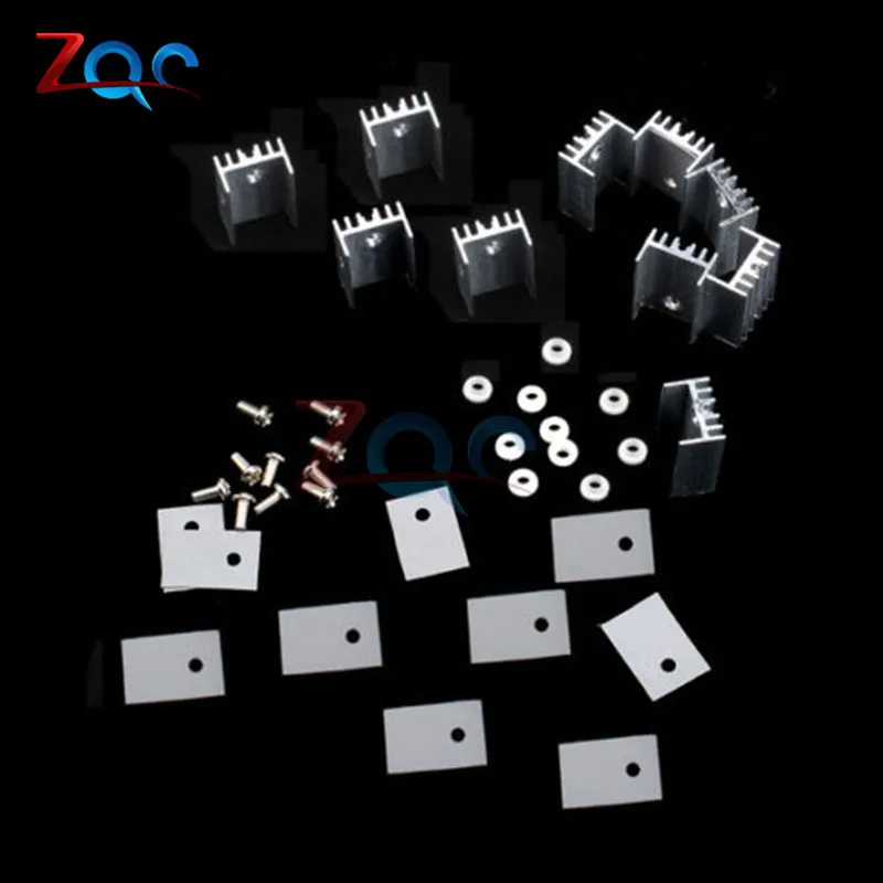 10sets TO-220 Silver Heatsink Heat Sink for Voltage Regulator or MOSFET TO220 Cooler Cooling 20*15*10MM