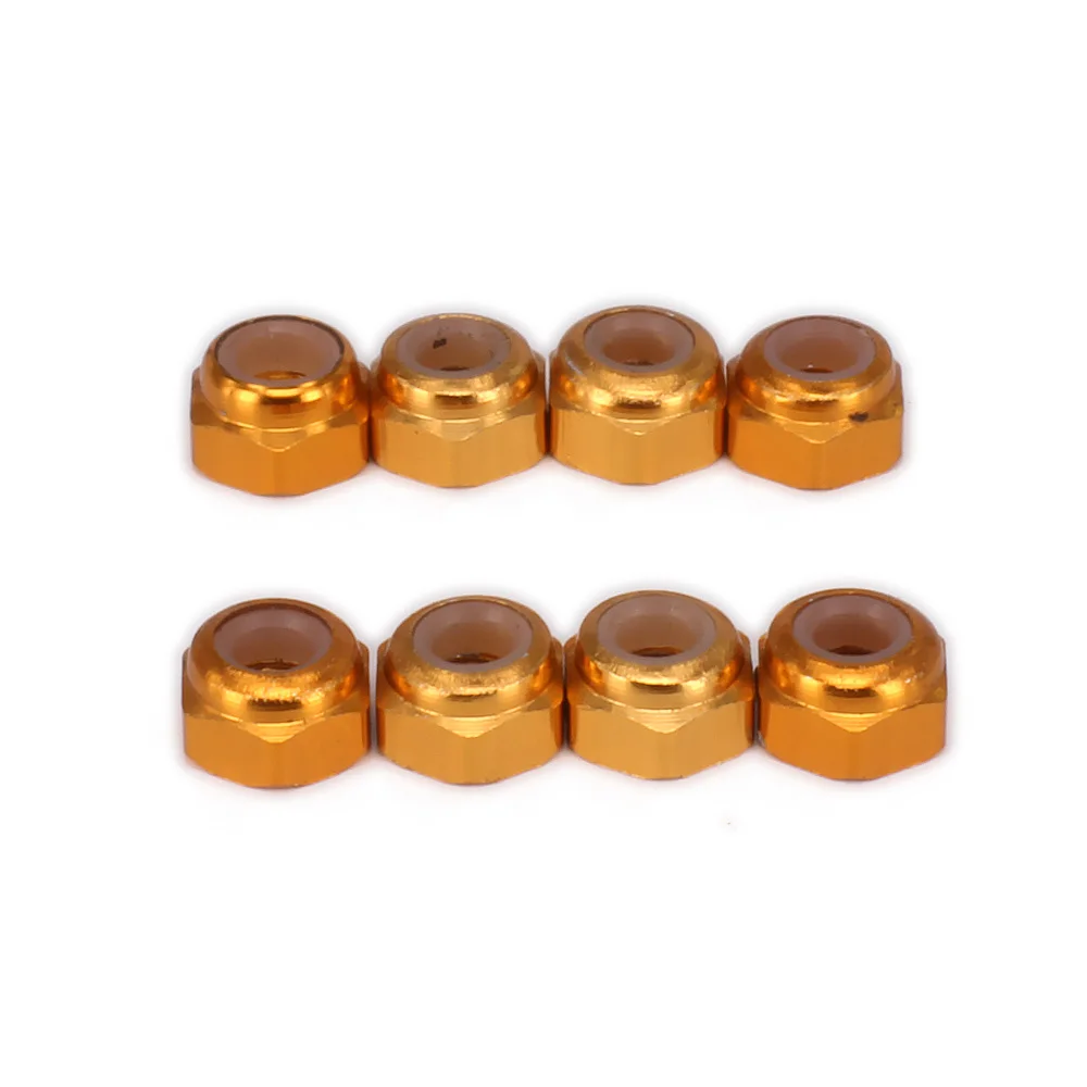 Aluminum M3 3mm Nylon Insert Lock Nuts (Nyloc) Hex Flange Lock Nut for 1/10 RC Hobby Model Car/Heli upgraded hop-up Parts Axial