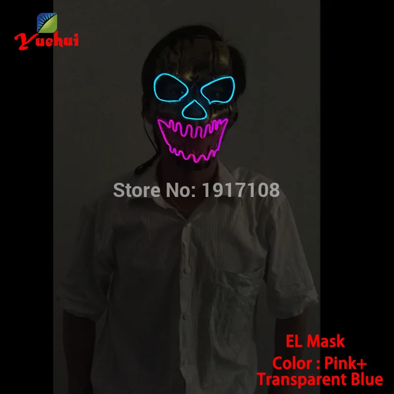 New 2021Fashion twinkling 10 Colors Skull Horror mask With the function of Sound active Party Mask Supplies gift for Halloween