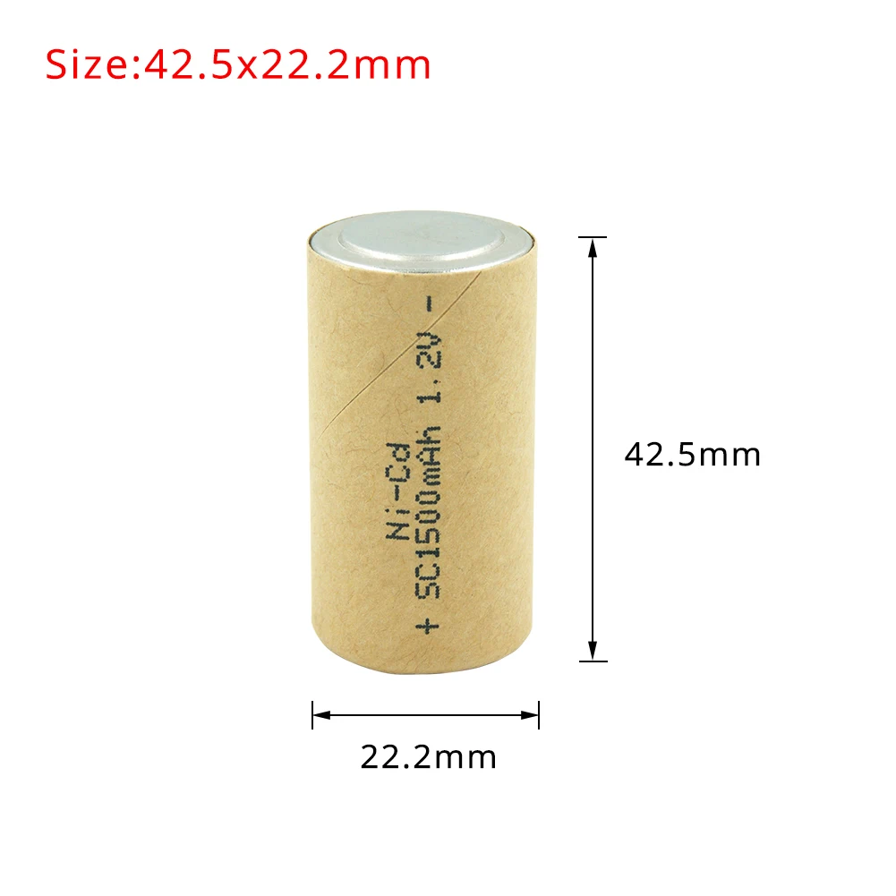 NiCd NI-CD SC 1.2v Rechargeable Batteries 1500mah Power Tool Battery Cells Discharge Rate 10C- 15C