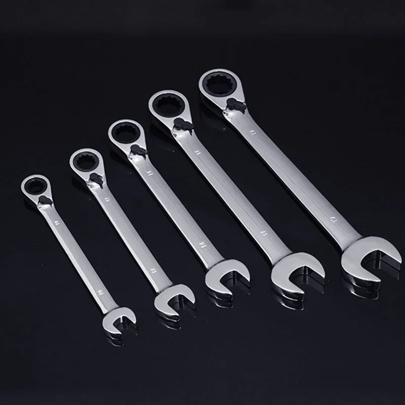 Hot Sale Rushed 8-22mm Multi-function Reversible Combination Ratchet Wrench Ratcheting Socket Spanner Nut Tool Repair Tools Set