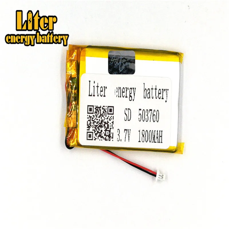 plug 1.0-2P 3.7 V 503760 504060 1800mah Rechargeable lipo flat battery lithium li polymer MP3 MP4 MP5 small toys