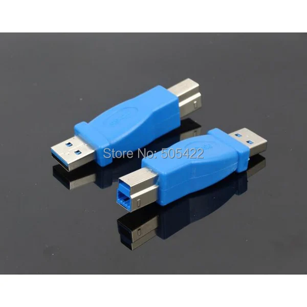 30pcs/lot Superspeed USB 3.0 Type A Male to 3.0 Type B Male Connector Converter Adapter