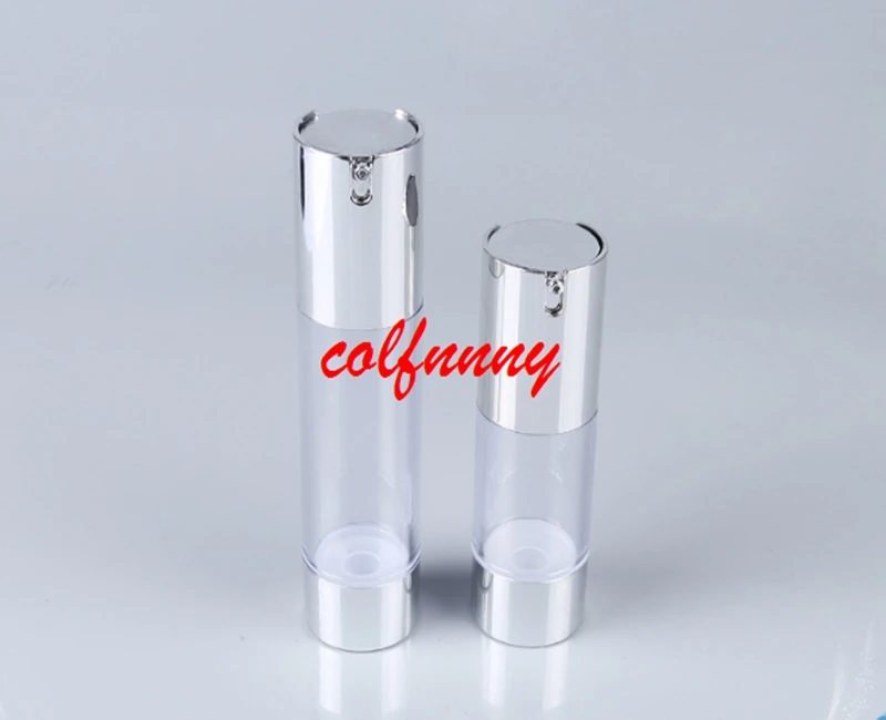 

300pcs/lot Fast Shipping 15/30/50ml airless pump bottle with silver cap,high quality Vacuum Bottle,empty cream container