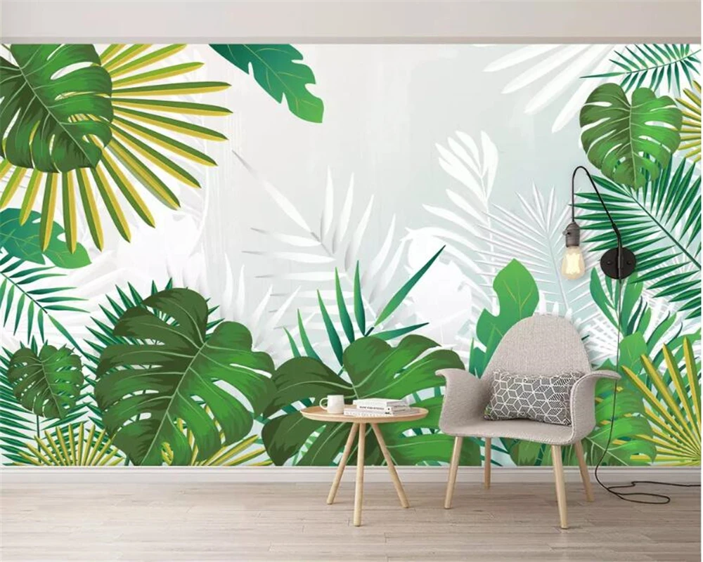 

Beibehang Custom wallpaper 3d mural Tropical rainforest bedroom living room background hand painted Southeast Asia 3d wallpaper