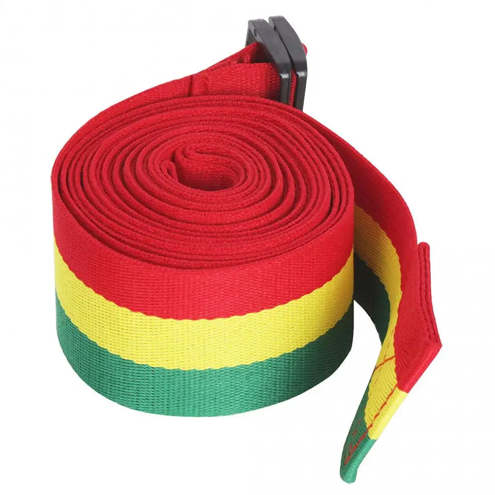 Adjustable Portable Rainbow Cotton Strap 5cm Width Djembe Drum Tambourine Shoulder Waist Belt,3.2 meters long for  African Drum