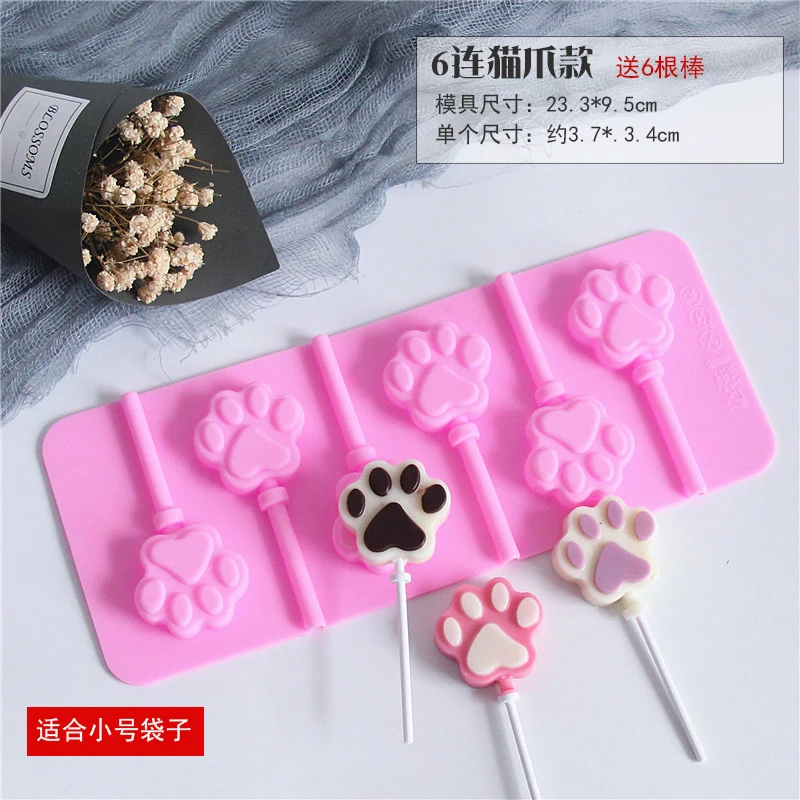 Silicone Number Lollipop Cake Mold Round Heart Star Ice Candy Chocolate Moulds Baking Tool  Shaped Molds  Silicona Para Fondant