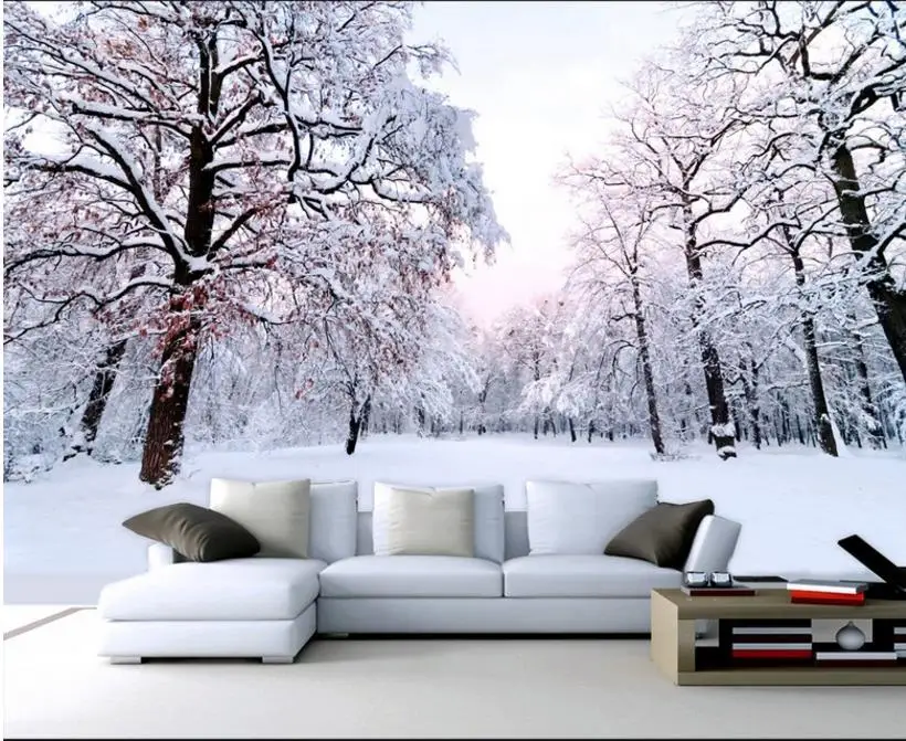 

Modern Custom Photo Wallpaper Home Decoration Wallpaper Roll 2016 Bwautiful winter snow scenery Wallpaper-3D Brick Wallpaper