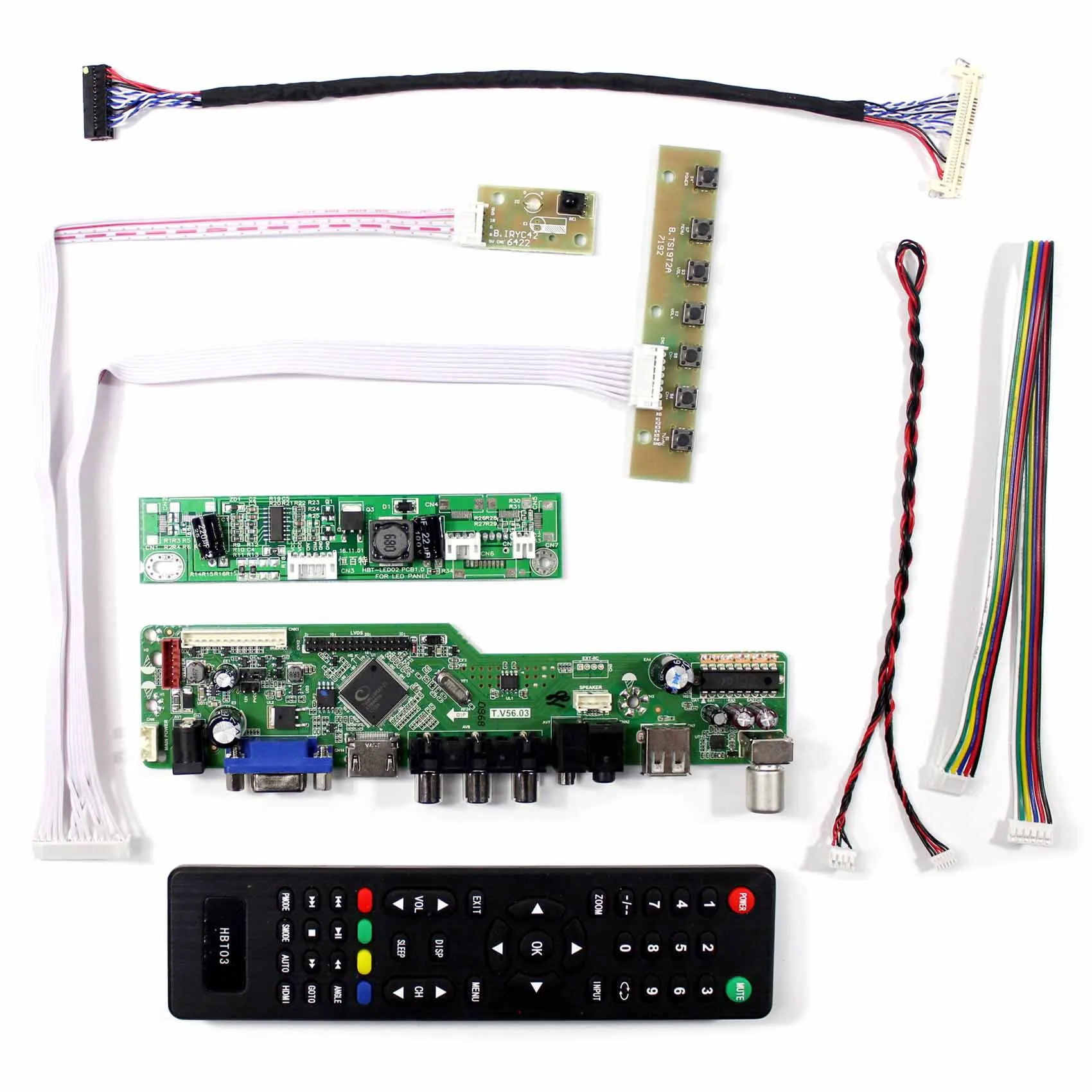 TV+H DMI+VGA+AV+USB LCD Controller Board T.V56.03 For 18.5inch 1366X768 LTN185AT04 M185BGE-L22 LCD