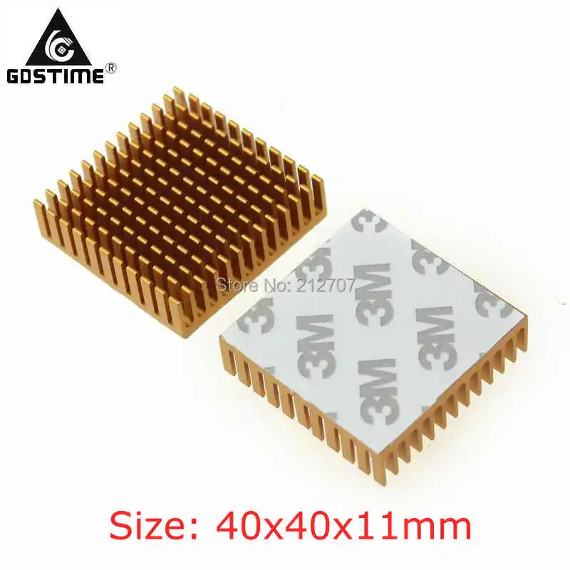 50 Pieces/lot Gdstime 40x40x11mm Extrusion CPU Cooler Aluminum Radiator Fins Heatsink