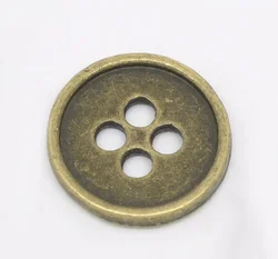50pcs 13mm Vintage Metal DIY Sewing Button Round Antique Bronze 4 Holes Buttons Free Cadmium Buttons Crafts Sewing Accessories