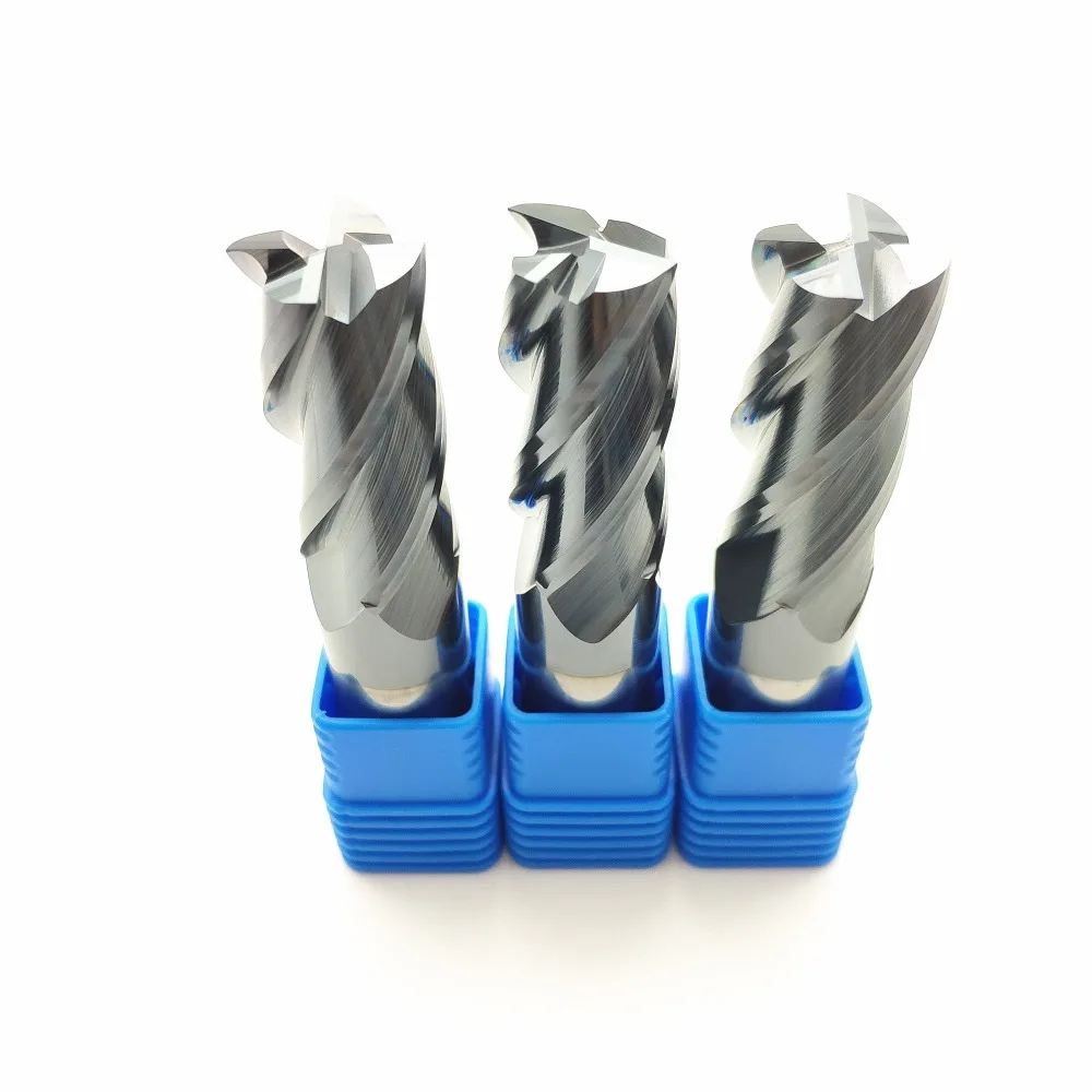 Fresa 4 millimetri 6 millimetri 8 millimetri 10mm 12mm 4 slot allungamento ad alta resistenza fresatura di acciaio al tungsteno fresa CNC in metallo duro rivestito in metallo end mill