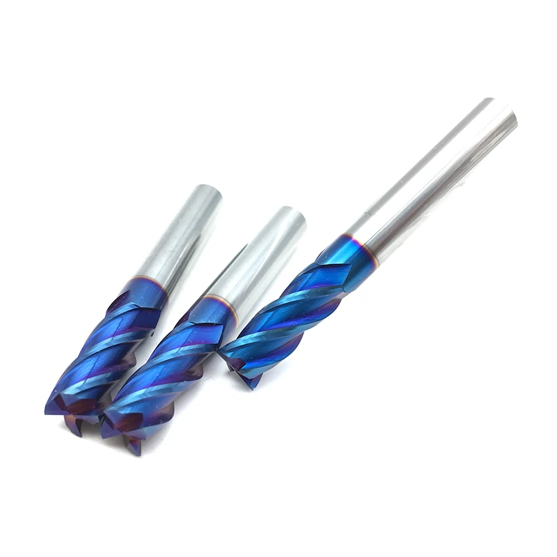 HRC65 4F fresa para fresado cortador de aleación de revestimiento de tungsteno herramienta de acero Cnc Maching fresadora superior Kit de fresadora herramientas