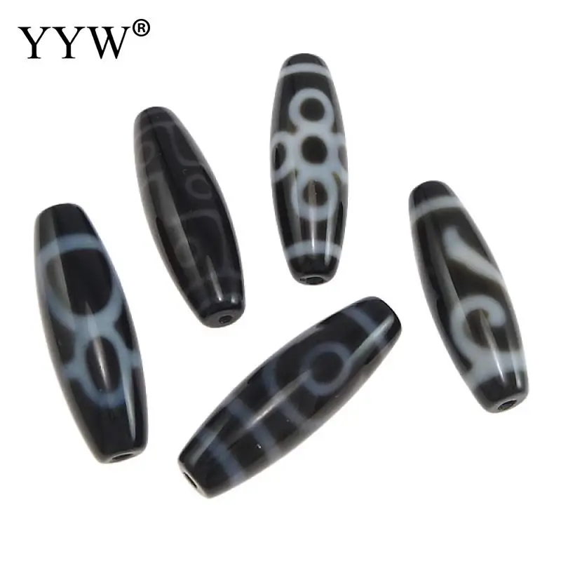 5PCs/Lot Natural Tibetan Stone Dzi Beads Oval AAA Grade Mixed & Two Tone Fit Bracelet DIY Fashion Jewelry Gift Men Women