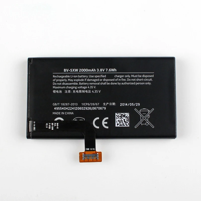 Original BV-5XW phone battery for Nokia Lumia 1020 EOS BV5XW 2000mAh