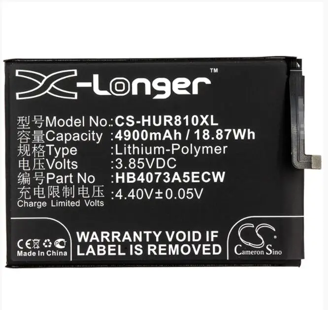 Cameron Sino 4900mah battery for HUAWEI ARE-AL00 Honor 8X Max HB4073A5ECW Mobile, SmartPhone Battery