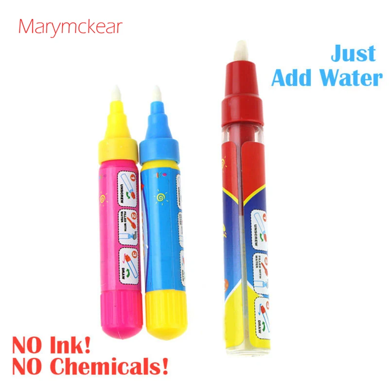 Magic Water Drawing Pen for Kids, sem tinta, sem produtos químicos, pintura Mat, livro, ferramenta de aprendizagem educacional, vermelho, azul, 2 tamanhos