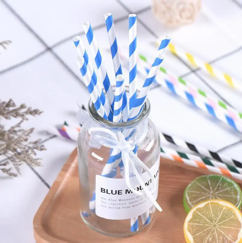 colorful drink paper straws strip drink paper straws 61 color Eco-friendly Drinking Straw LX6821