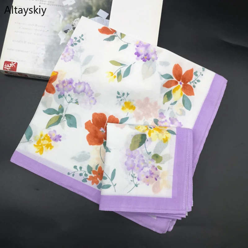 Handkerchiefs Women Trendy Simple Elegant Daily All-match High-quality Printed Lovely Sweet Womens Ladies 2020 New Kawaii Cute