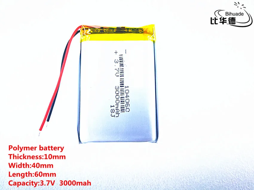 Imagem -04 - Célula de Bateria Recarregável Li-po Li-ion Polímero de Lítio 3.7v 3000mah 10 Familiar para Mp3 Mp4 Mp5 Gps Psp