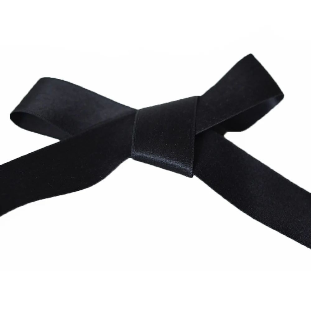 280 Black 100% Real Pure Silk Ribbon for Embroidery Handcraft,Double Faced Satin Silk Tape 25/32/38mm