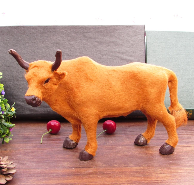 simulation animal 26x17cm cattle model toy polyethylene&furs Resin handicraft,props home decoration gift A1438