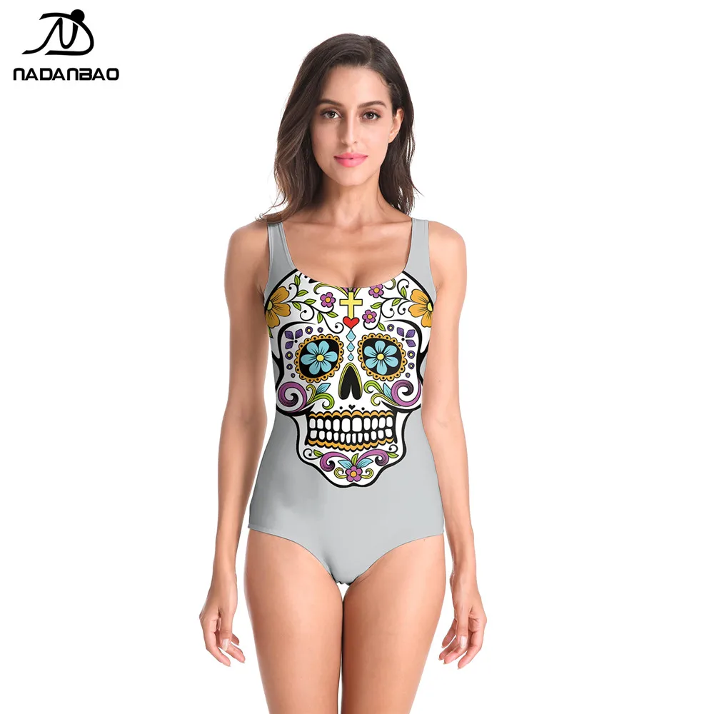 NADANBAO New Arrivals Summer Casual Swimwear Women Sexy Beach Wear 3d Printed Pattern Bathing Suit One Piece Ladie Swimsuit