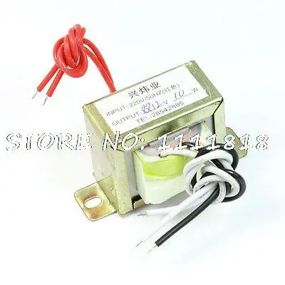 

220V 50Hz Input to 12V 10W Output EI Core Double Phase Power Transformer