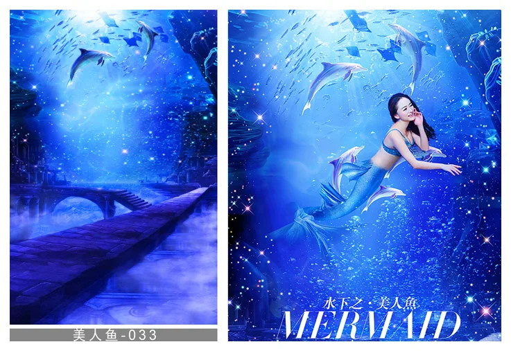 

Deep Sea series wedding portrait photo backgrounds mermaid style photography backdrop for art photography studio props M-033