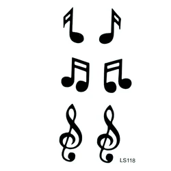 Musical Note Waterproof Temporary Tattoos Men Beauty Fake Tattoo Designs Tatoo Stickers Pesca