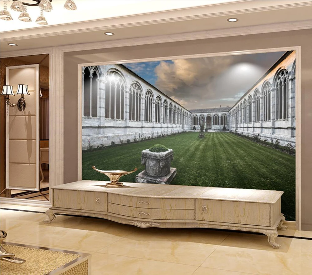 

Decorative wallpaper Garden lawn scene background wall painting