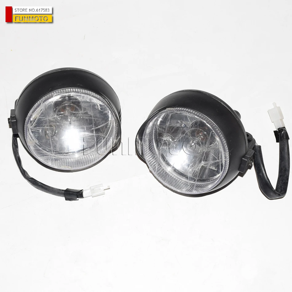 2Pcs Headlight Suit For Kinroad 250 buggy/ Sahara 250 buggy/Kinroad1100 buggy/PGO250 diameter of headlight cover is 110mm