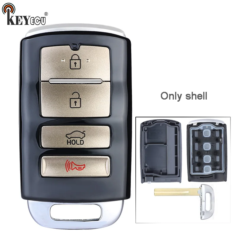 KEYECU for Kia Cadenza 2014-2016 K900 2015-2017 Smart 3+1 4 Button Proximity Remote Key Shell Case Fob No Battery Holder